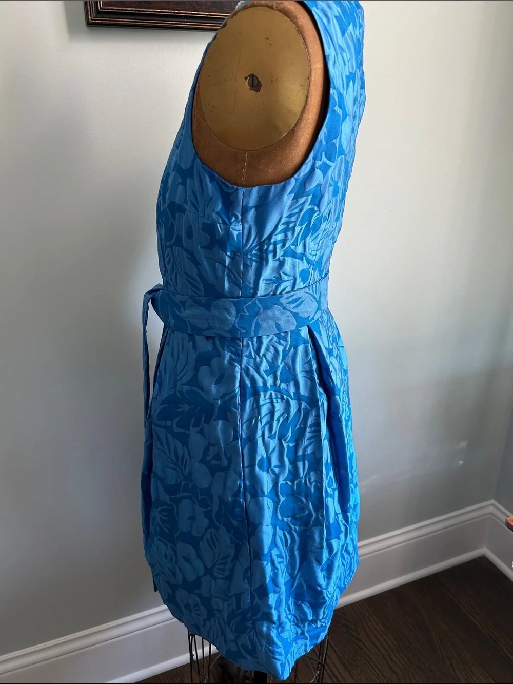 kate spade Blue Floral Textured Sleeveless Dress